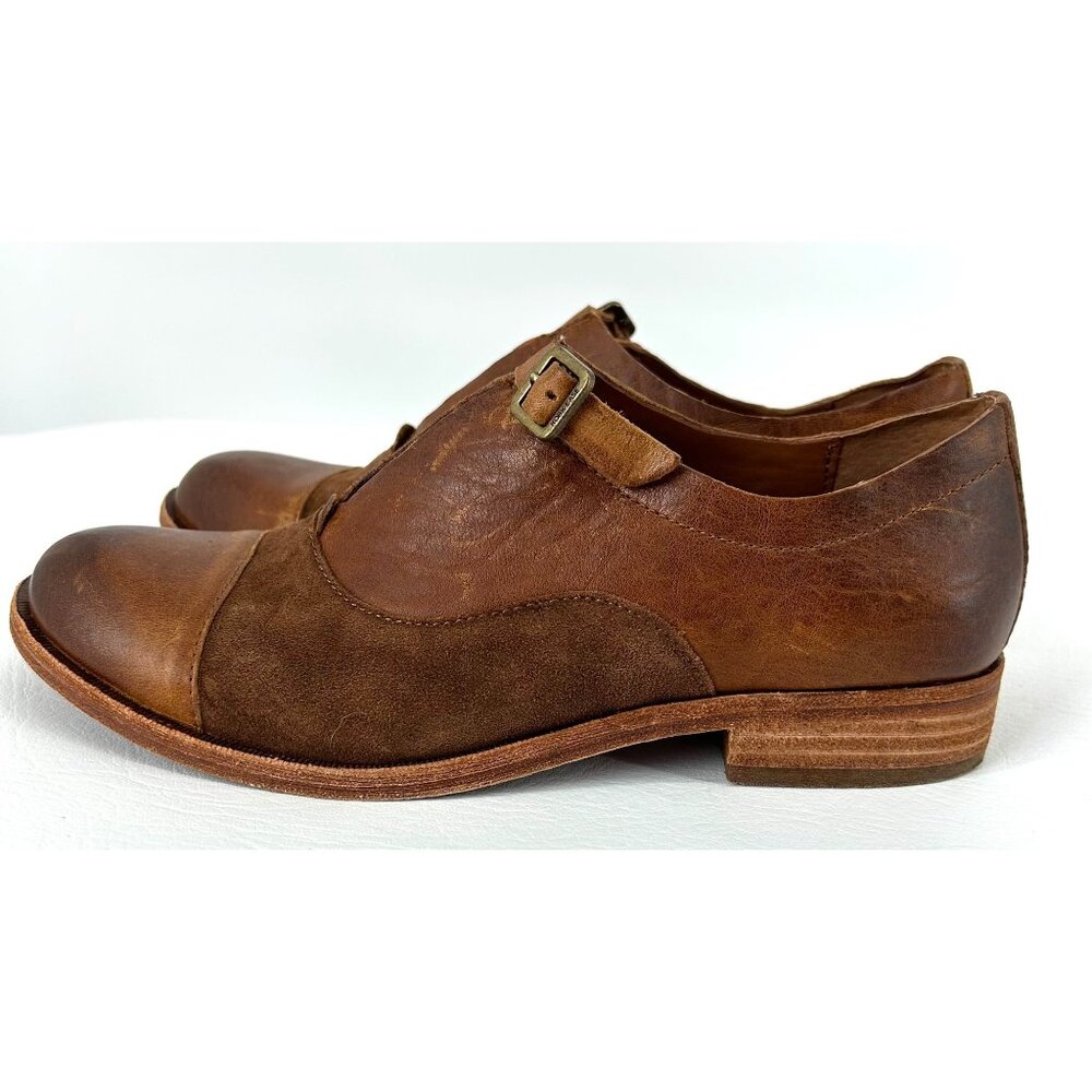 Kork Ease Niseda Brown Distressed Leather Oxford Womens 7.5 Buckle Closure - Picture 4 of 10
